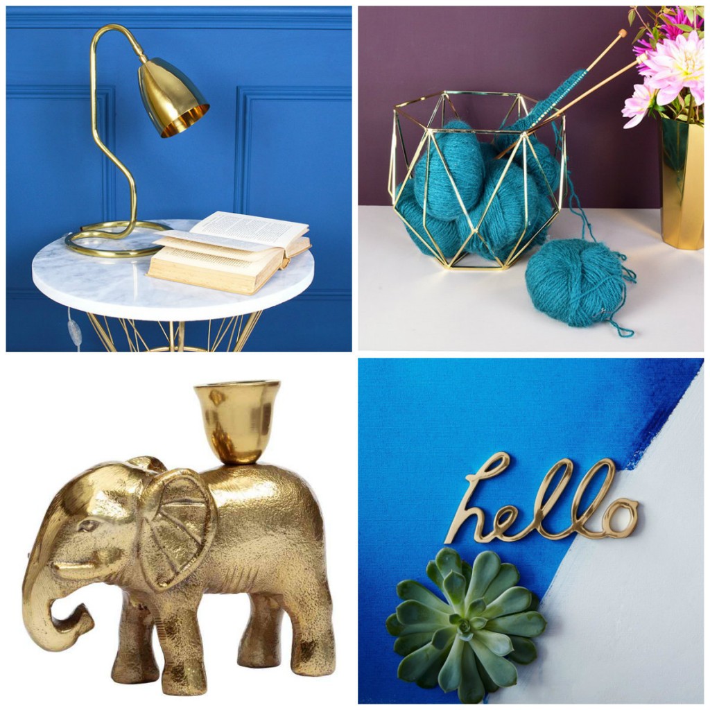 Gold Home Accessories, MiaFleur, West Elm, H&M Home