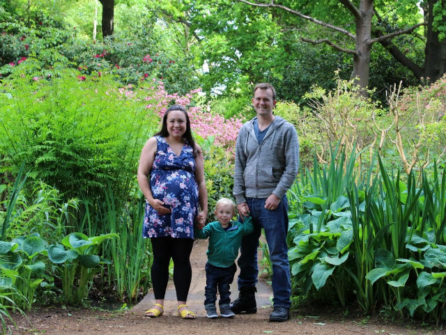 Family portrait at Isabella Plantation in Richmond Park